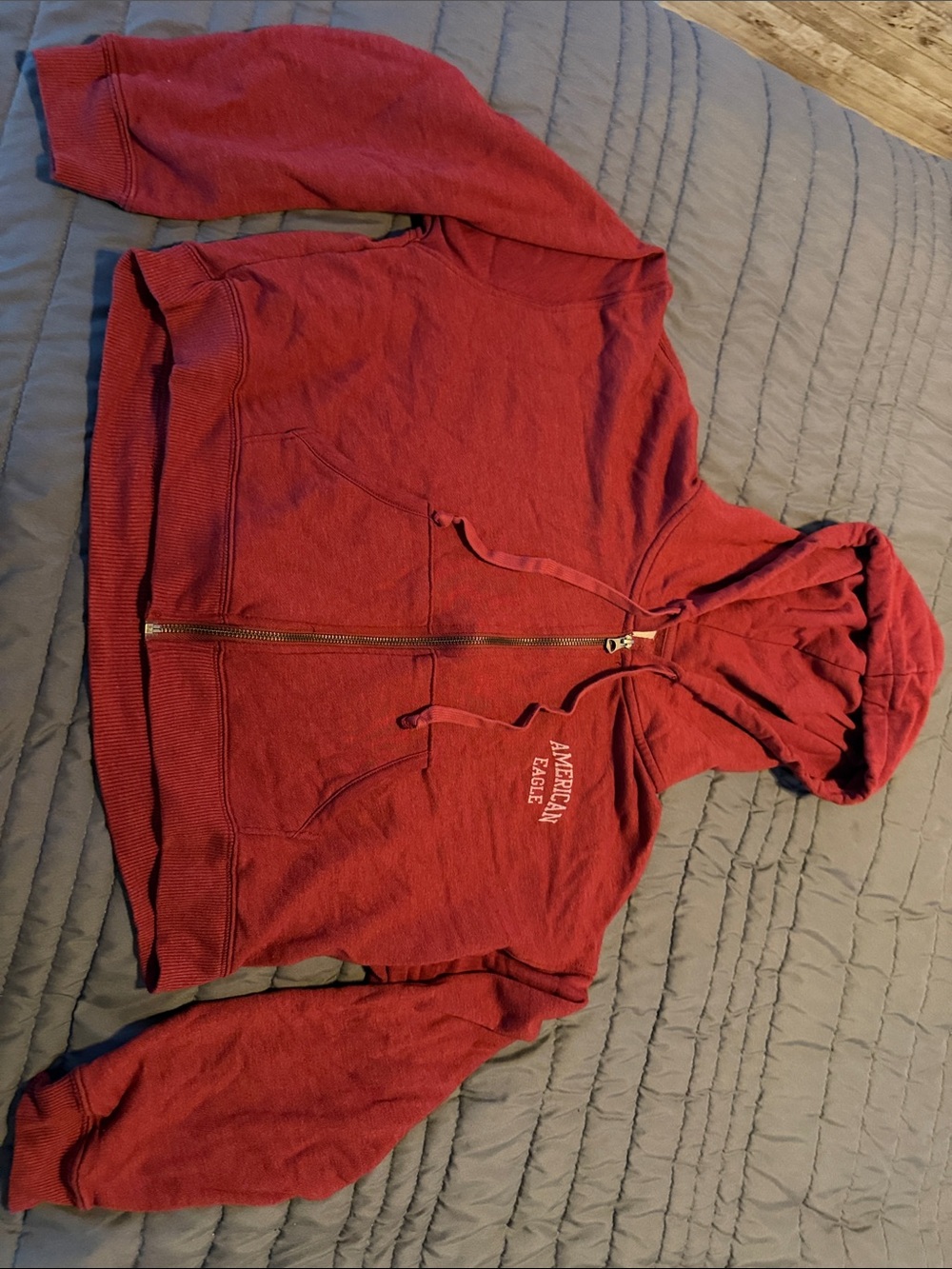 American Eagle Outfitters Women's Red Zip Hoodie